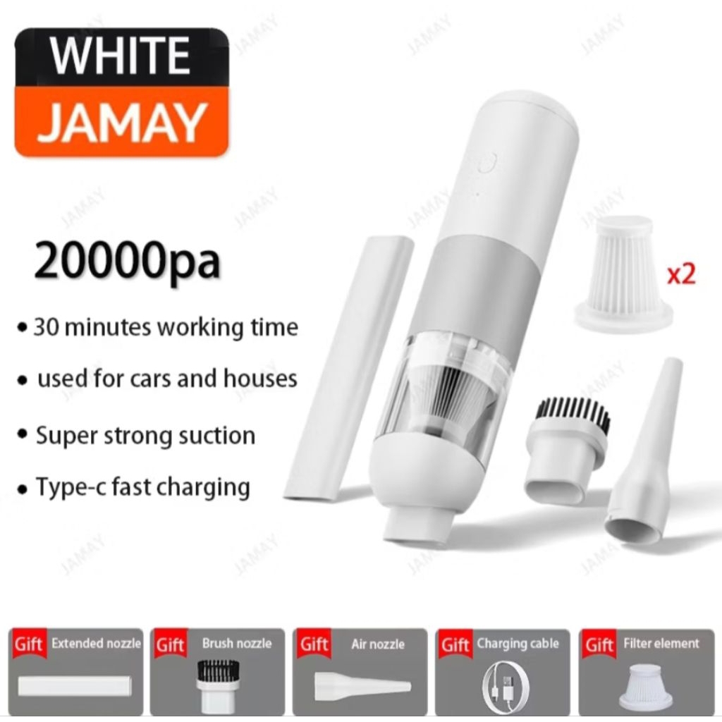 JAMAY เครื่องดูดฝุ่นไร้สาย เครื่องดูดฝุ่นในรถ pk xiaomi