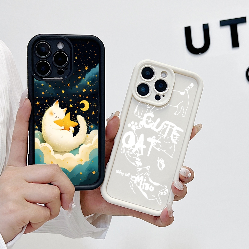 เคส Infinix Hot 40i Smart8/8Pro SPARK20C Spark Go 2024 เคสใหม่เคสซิลิโคนนิ่มดูดซับแรงกระแทกเคสมือถือลายแมวน่ารัก