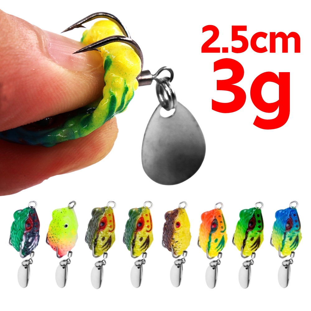 เหยื่อตกปลาปลอม รูปกบ กบยางนุ่มเหยื่อกบ 2.5cm/3f