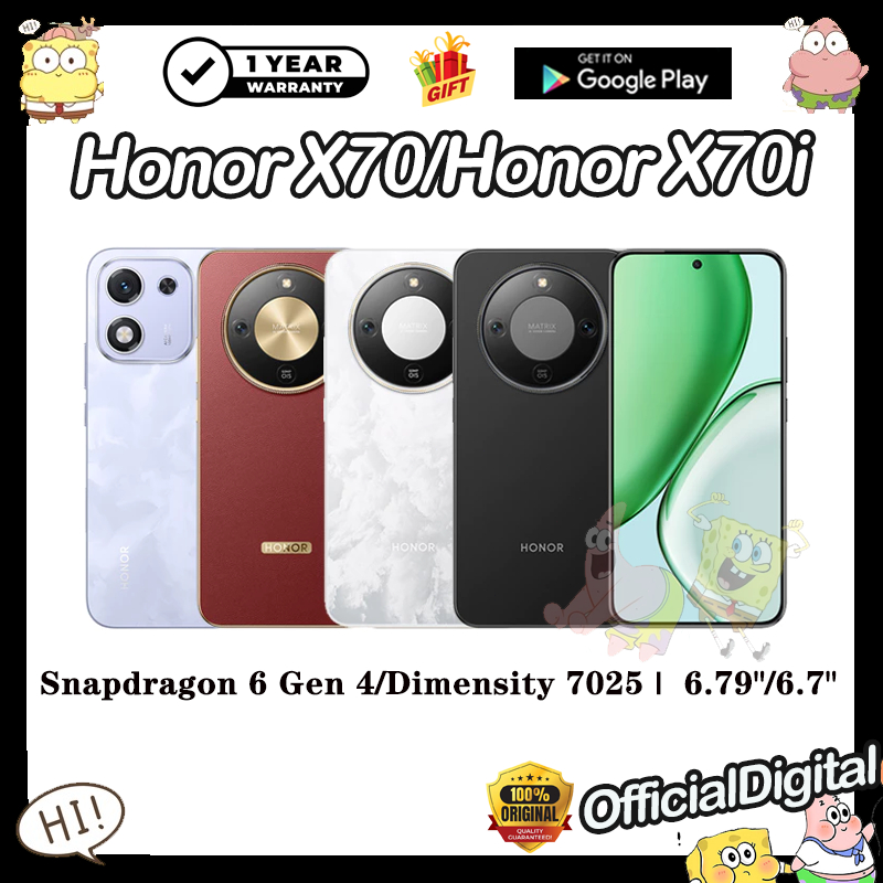 Honor X70 Snapdragon 6 Gen 4 Honor X70i Dimensity 7025 Ultra | สนับสนุนไทยและ Google | รับประกัน 12 