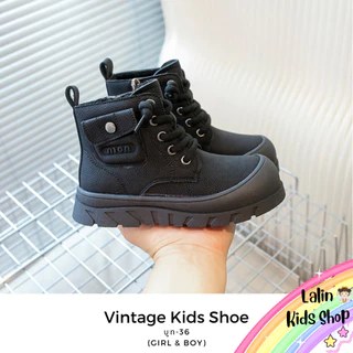 802C รองเท้าบูทเด็ก หนัง PU บุกำมะหยี่ นิ่ม (Girl & Boy) สำหรับน้อง 4-8 ขวบ พร้อมส่งในไทย B36 ✨❤️