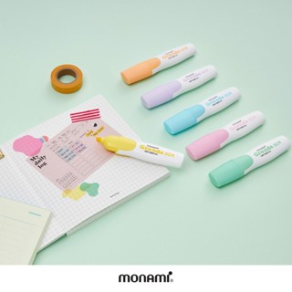 ปากกา ปากกาไฮไลท์ ปากกาเน้นข้อความ สีพาสเทลสดใส  Monami รุ่น…
