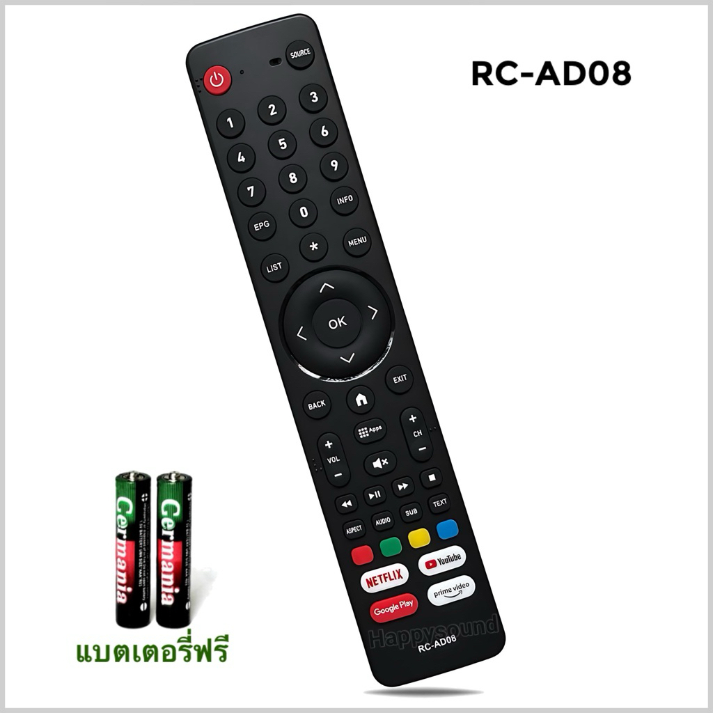 รีโมทสมาร์ททีวี Smart TV รุ่น RC-AD08, 55US800AN(ไม่มีคำสั่งเสียง)