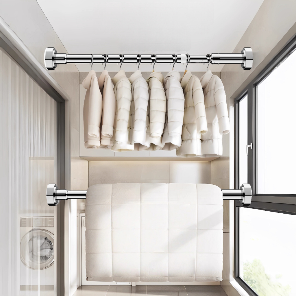 🔥ราวผ้าม่านไม่ต้องเ