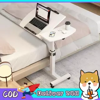 Dogegg🐶โต๊ะทำงานข้างเตียง ปรับระดับได้ มีล้อหมุนได้นามทิศทางที่ต้องการ ปรับระดับความสูงได้ตามสะดวก