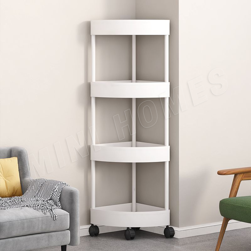 MINIHOMES ชั้นวางของในห้องน้ำ เข้ามุม 3/4/5 ชั้น แข็งแรง กันน้ำ กันรา การออกแบบกลวง จัดเก็บของใช้ในห้องน้ำ ประ - รูปที่ 7