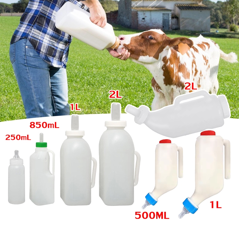 พร้อมส่ง ขวดนมวัว 250/500/850ml 1/2L ขวดนมสัตว์ใหญ่ ขวดนมสำหรับสัตว์ใหญ่แรกเกิด พร้อมจุกนม สำหรับ หมา หมู วัว แพะ แกะ