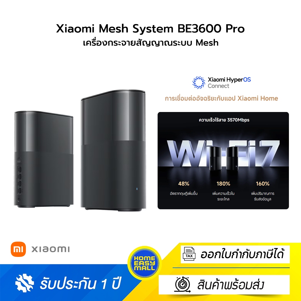 Xiaomi Mesh System BE3600 Pro เครื่องกระจายสัญญาณเชื่อมต่ออัจฉริยะครอบคลุมทั่วทั้งบ้านระบบ Mesh รุ่น