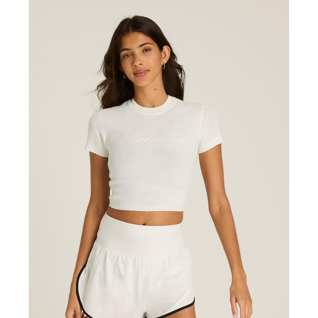 Wilson Women PEYTON KNIT TEE เสื้อยืดผู้หญิง WW00559531GYC Official Store