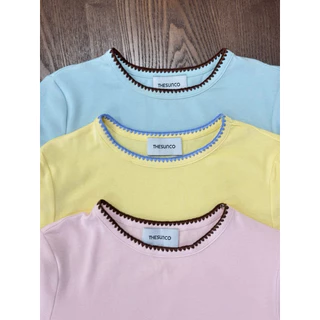 THESUNCO-SAKI (ซา-กิ) เสื้อยืดSLIM-FIT เดินเส้นด้ายตัดคู่สี เนื้อผ้านุ่ม ยืด สบายผิว