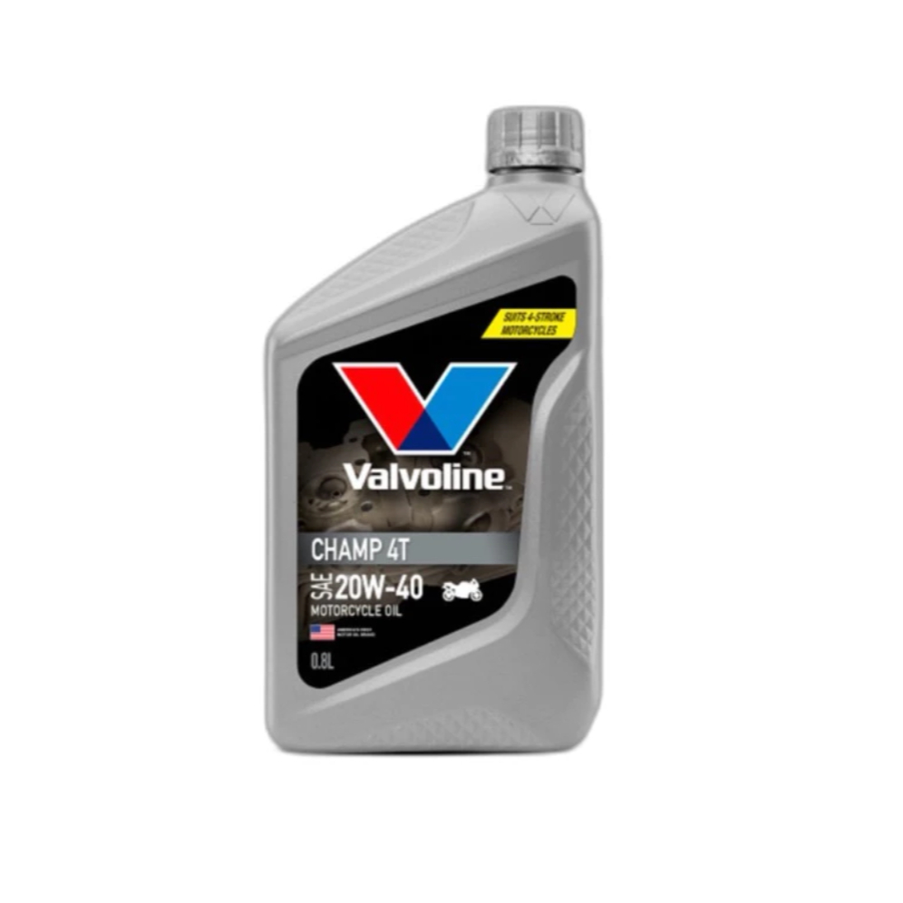 น้ำมันเครื่อง Valvoline Champ 4T 20W-40 ขนาด 0.8ลิตร น้ำมันเครื่องรถจักรยานยนต์ 