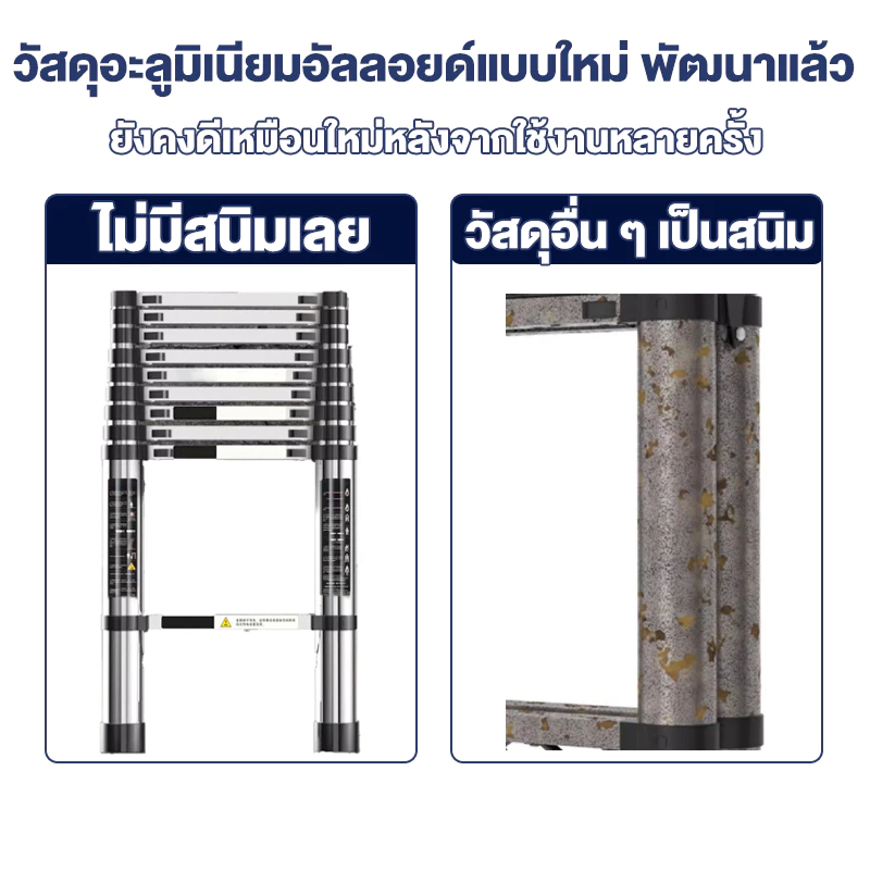 บันไดอลูมิเนียมอเนกประสงค์ บันไดก้างปลาแบบพกพา 6.1 เมตร รับน้ำหนัก 1000 กก thumbnail 9