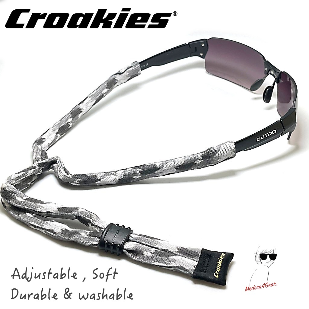 สายคล้องแว่นตา Croakies รุ่น Poly Suiter Wild Brush Grey