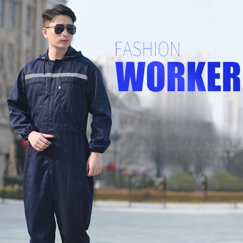 【margott9】ชุดหมีช่าง Boiler Suit ชุดกู้ภัย ชุดจั๊มสูท มีแถบสะท้อนแสง กันน้ำและป้องกันคราบสกปรก - รูปที่ 3