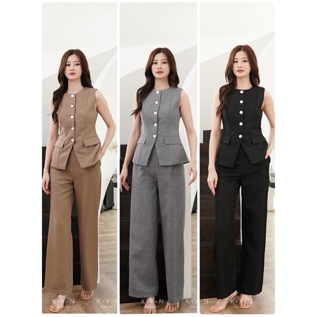 KANYANUT ชุดset 2 ชิ้น เสื้อ+กางเกง งานป้าย KYN2531