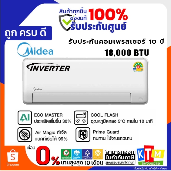 Midea MSNE-19CRFN8-ID แอร์ติดผนัง