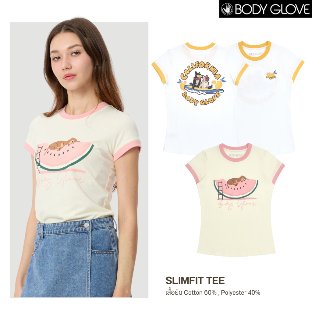 BODY GLOVE Women's PUPPY & FRUITY T-Shirts เสื้อยืดแขนสั้น ผู้หญิง รวมสี