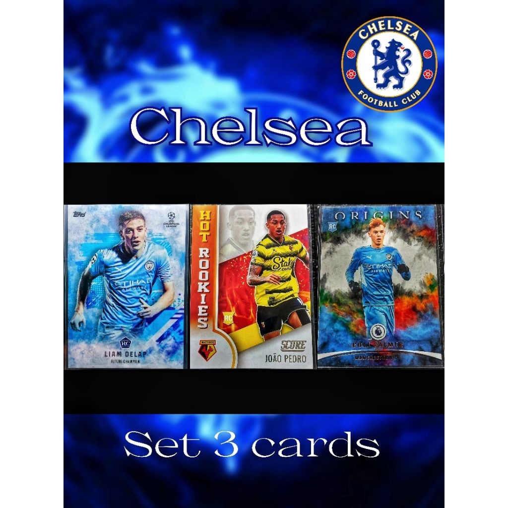 การ์ดฟุตบอลปี Rc 3ประสานแนวรุก เชลซี #2  Cole Palmer , Joao pedro , Liam Delap  สินค้าลิขสิทธิ์แท้
