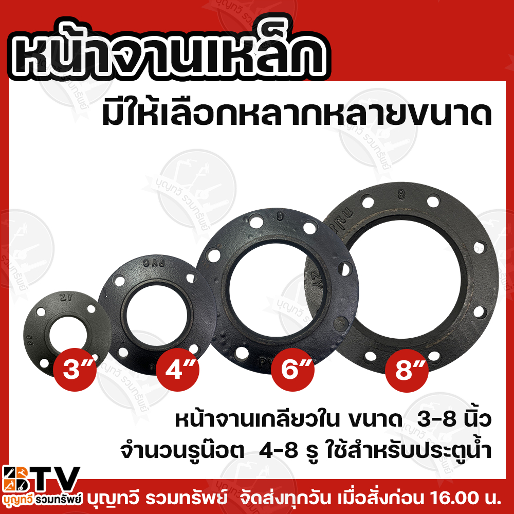 หน้าจาน กปภ. ขนาด4นิ้ว หน้าแปลนเกลียวใน ใช้กับประตูน้ำเหล็ก กปภ. 4นิ้ว รุ่น100TS