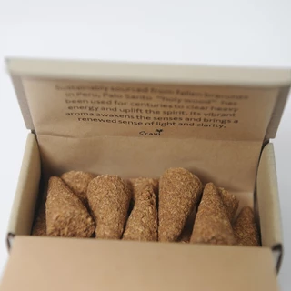 Incense cone Palo Santo โคนไม้หอมพาโล ซานโต 12 pcs