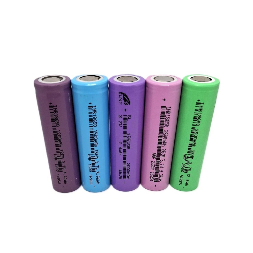 ถ่านชาร์จ หัวเรียบ Li-ion 18650 3.7V ความจุแท้ 1200mAh/1500mAh/2000mAh/2600mAh/3500mAh