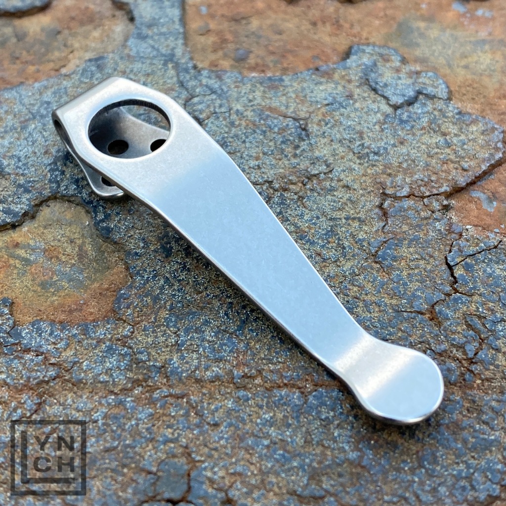 คลิปเหน็บไทเทเนียม Lynch Northwest Spyderco Standard Clip, Stonewashed
