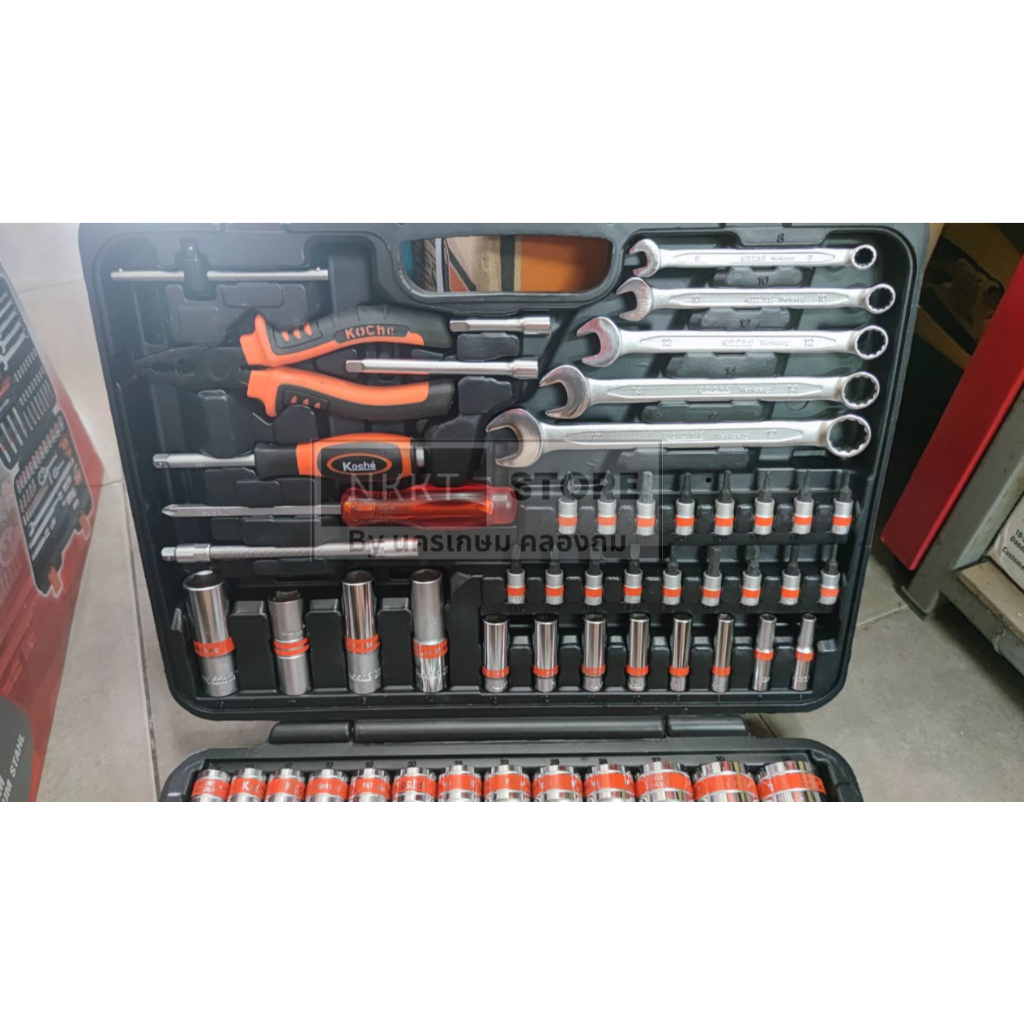 KOCHE ชุดบล็อก 111 ชิ้น รุ่น KS-111 ชุดเครื่องมือ+ลูกบ็อค+เดือยโผล่ 1/4