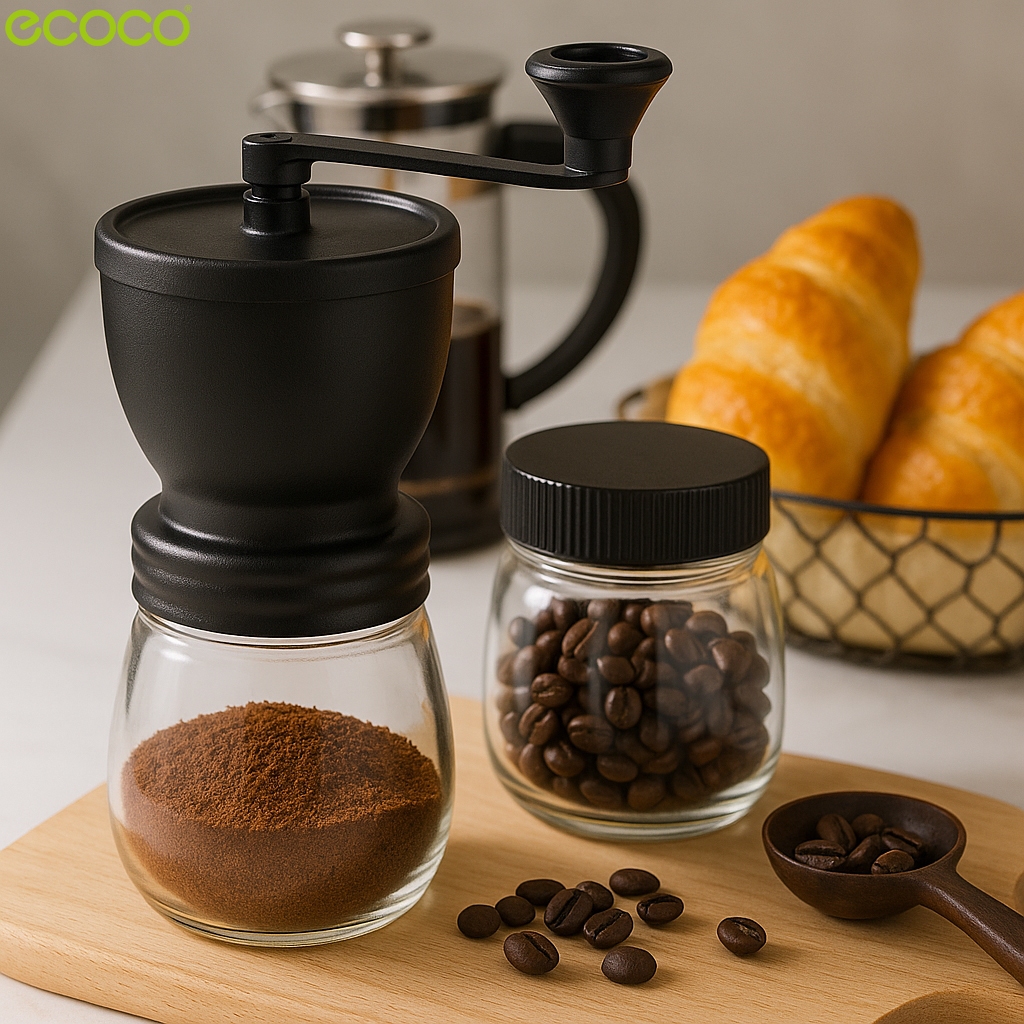 Ecoco เครื่องบดกาแฟแบบมือหมุน ประหยัดแรง น้ำหนักเบา พกพาสะดวก