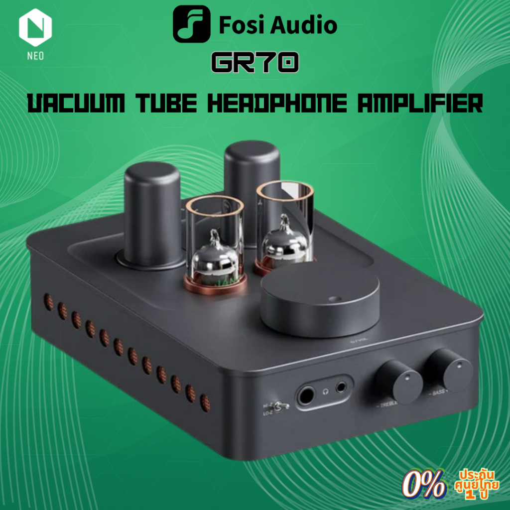 Fosi Audio GR70 แอมป์หลอดสุญญากาศ หูฟังและพรีแอมป์แบบ 2-in-1 ปรับเบสแหลมได้ ประกันศูนย์ไทย