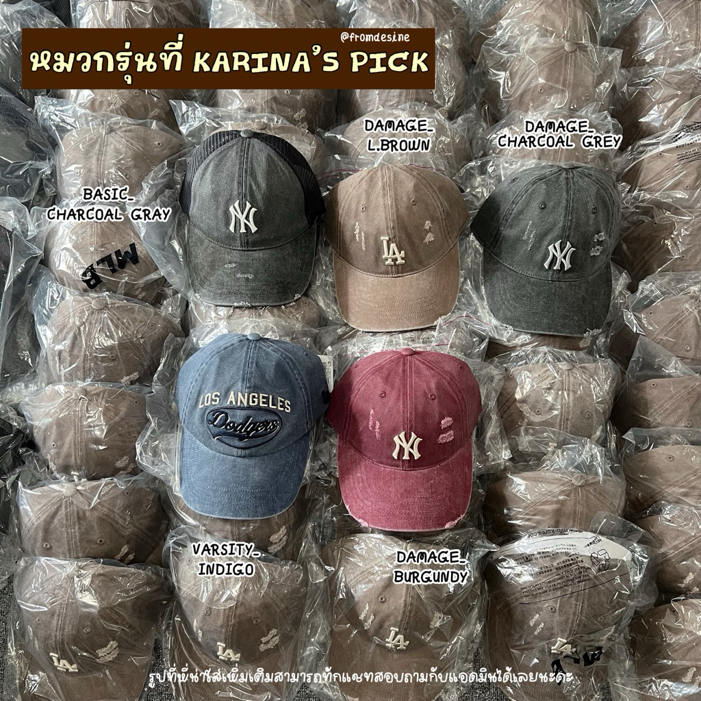 [ PRE-ORDER ] หมวก MLB Damage Washing Unstructured Ball Cap LA / Basic Washing/ Varsity Vintage x Karina