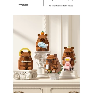 ของเล่นเพื่อการศึกษา ตัวต่อคาปิบาร่า บล็อกจิ๋ว DIY ของขวัญวันเกิดน่ารัก
