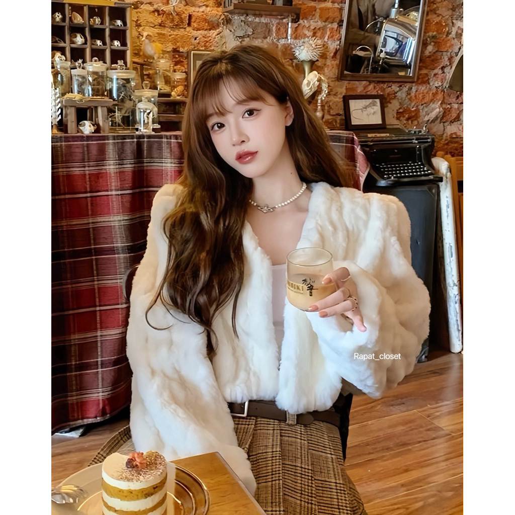 Rapat_closet 🦢Marry Fur🦢พร้อมส่ง เสื้อกันหนาว เสื้อโค้ท เสื้อขน - รูปที่ 4