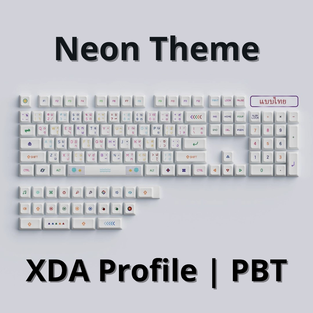 คีย์แคป Neon Theme | ไทย-อังกฤษ | PBT | XDA Profile | พร้อมส่งจากไทย ⚡