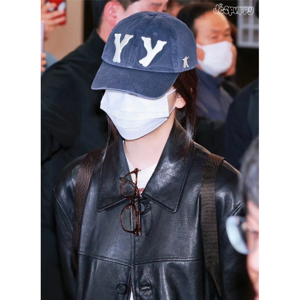 🇰🇷 หมวกไอดอลใส่เยอะ OPEN YY Heart Bone Ball Cap – Navy