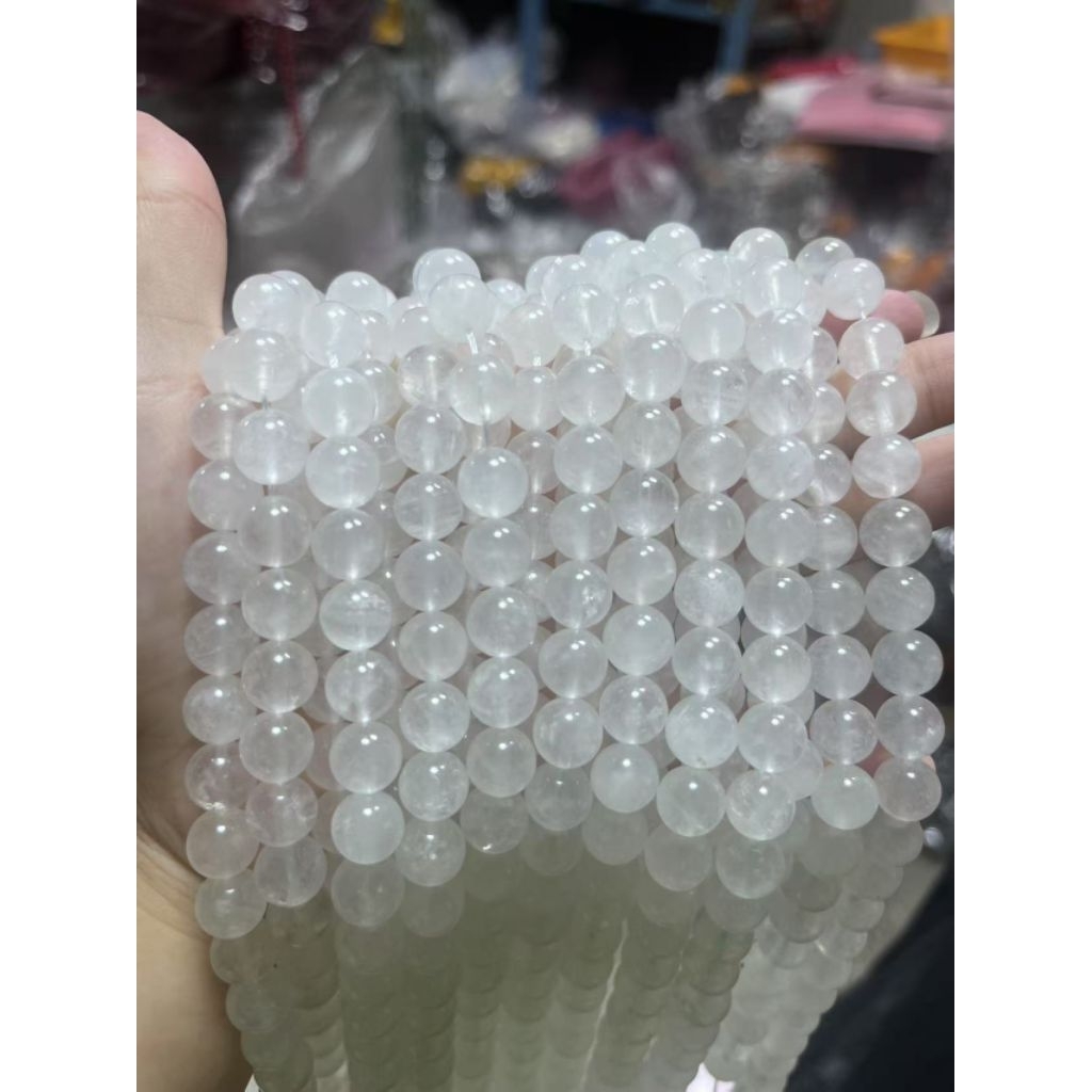 สร้อยมูนสโตนสีขาวยาว 7มม9มม