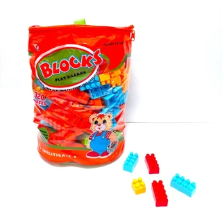 ตัวต่อ สีสด 320 ชิ้น กว้าง 3 ซม. BLOCKS 320 PIECES บล๊อคต่อ ของเล่น ตรงปก พร้อมส่ง จากไทย 3805