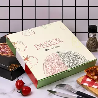 Boxjourney กล่องพิซซ่าลายอิตาเลี่ยน 8/9/10 นิ้ว (20 ชิ้น/แพ็ค)