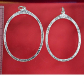 SSNPกรอบพระเงินแท้92.5%ทรงรูปไข่ใหญ่พิเศษงานเป็นกรอบพับหลังไ…