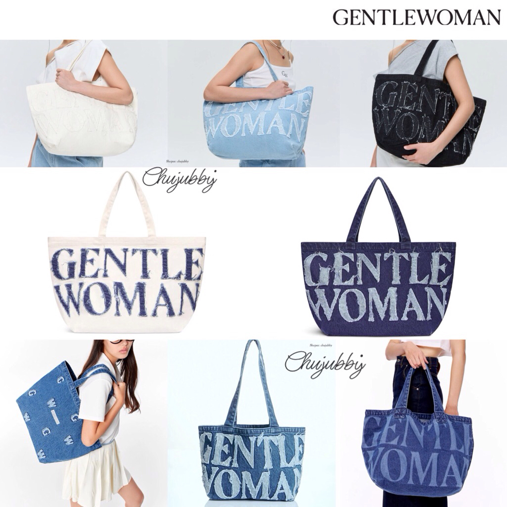 CHUJUBBY [ใช้โค้ด25% ]🔥(แถมถุงกระดาษแบรน)  กระเป๋า Denim Tote Bag GENTLEWOMAN