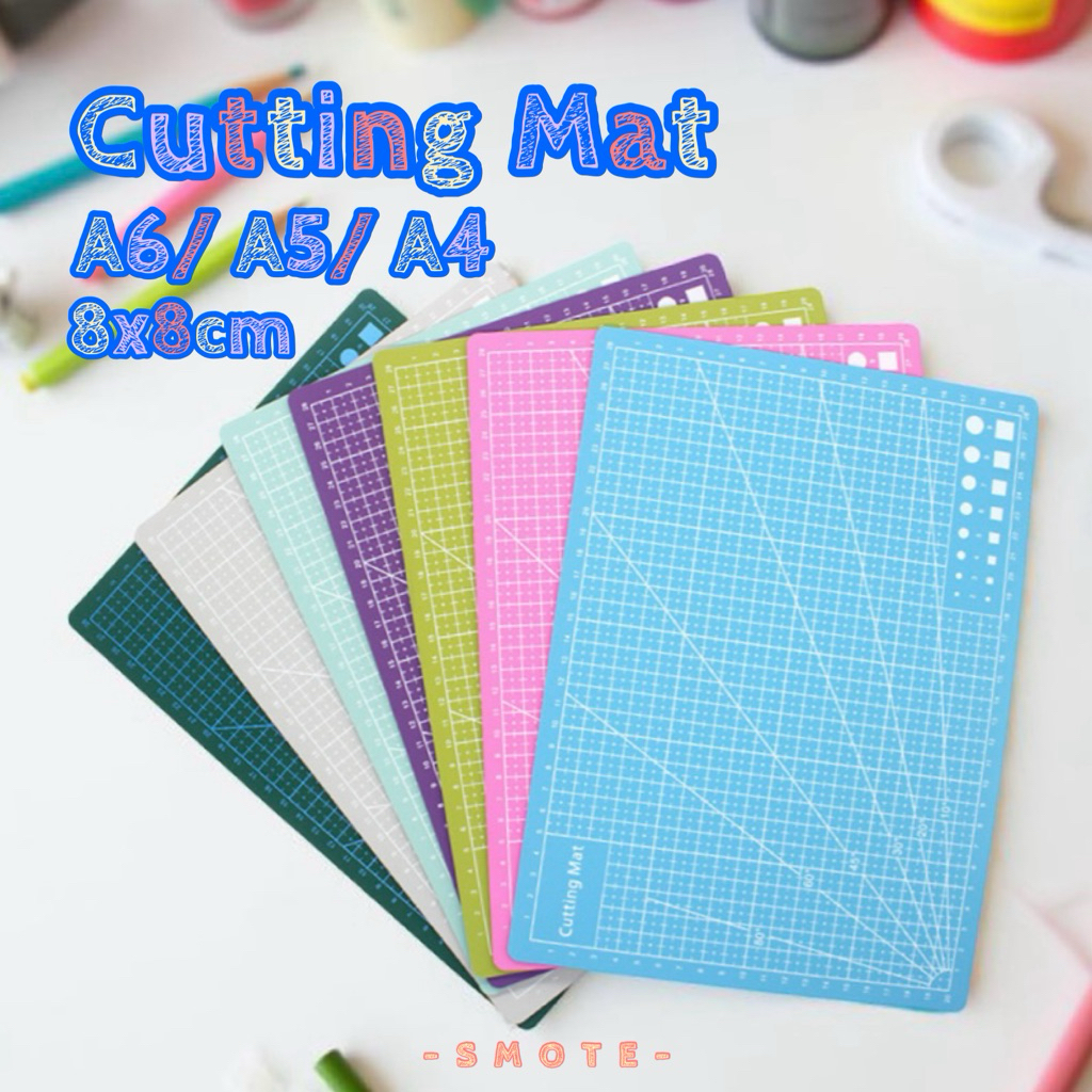 <พร้อมส่ง> JUNESIX#1 แผ่นรองตัด Cutting Mats | 8 สี | หน้า- หลัง A4, A5, A6, 8*8cm ยางรองตัด แผ่นตัด