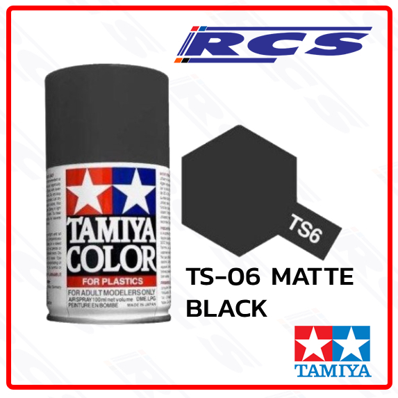 TAMIYA 85006 TS-6 MATT BLACK (FLAT) สีสเปรย์ทามิย่า พ่นโมเดล