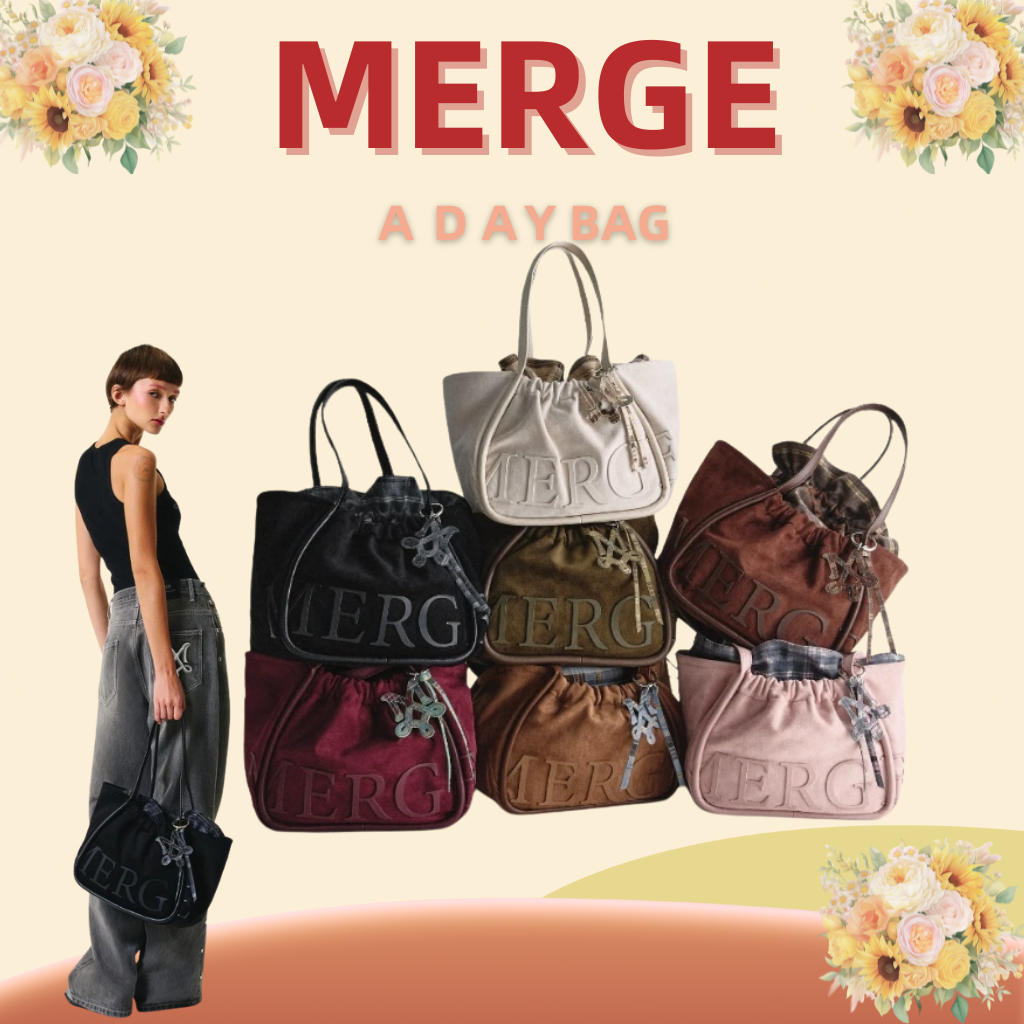 MERGE A Day Bag Medium’ in suede( 7 colors ) กระเป๋าสะพายไหล่ ,มือ1ของแท้✅