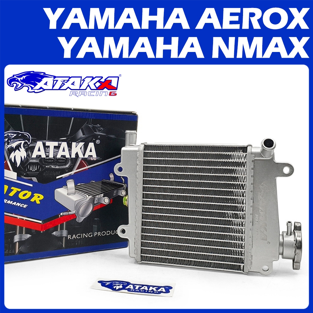 ATAKA หม้อน้ำมีเนียม สำหรับAEROX / NMAX (2015-2019) 386ML AEROX / NMAX (2020-2025) 346ML งานอะลูมิเนียมตัวหนาไม่ขึ้นสนิม