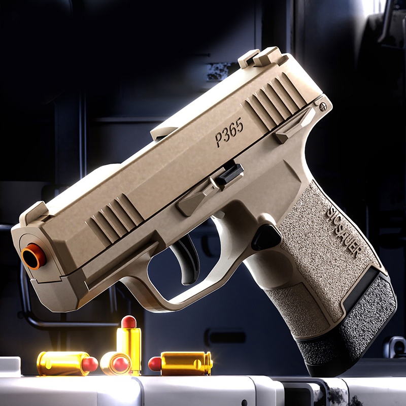 【กรุงเทพ เดลิเวอรี】P-3-65 TOY GUN เล่นเด็ก ปืนพกของเล่นที่ดึงปลอกกระสุนออกอัตโนมัติ ยิ แม่พิมพ์วิทยาศาสตร์และการศึกษา