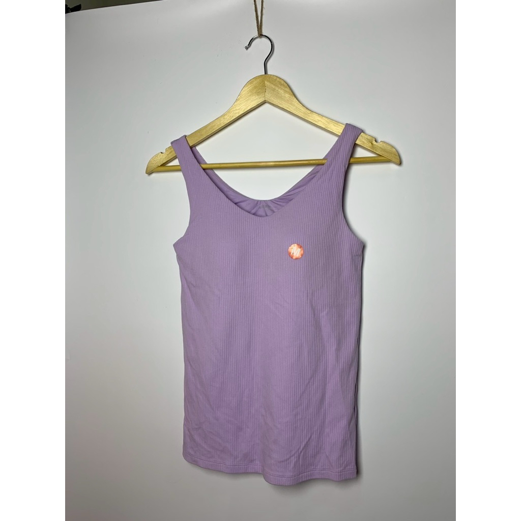 กล้ามผ้าร่องคอวีสีม่วง Uniqlo Airism Bratop ไซส์ M
