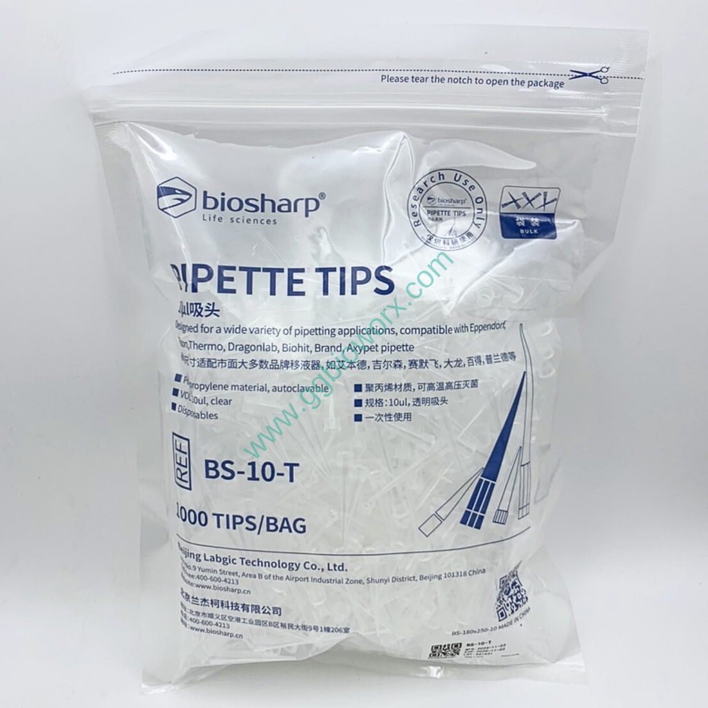 ปิเปตทิป 10 ul | Pipette Tip (1000 pcs/bag) ยี่ห้อ Biosharp