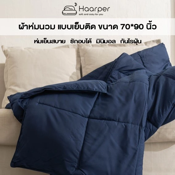 ผ้าห่ม ผ้านวม ห่มสบาย กันไรฝุ่น 70x90 นิ้ว ขนห่านเทียม สไตล์มินิมอล