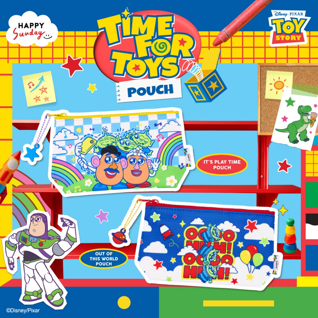 TIME FOR TOYS POUCH | กระเป๋าใบเล็กลายทอยสตอรี่