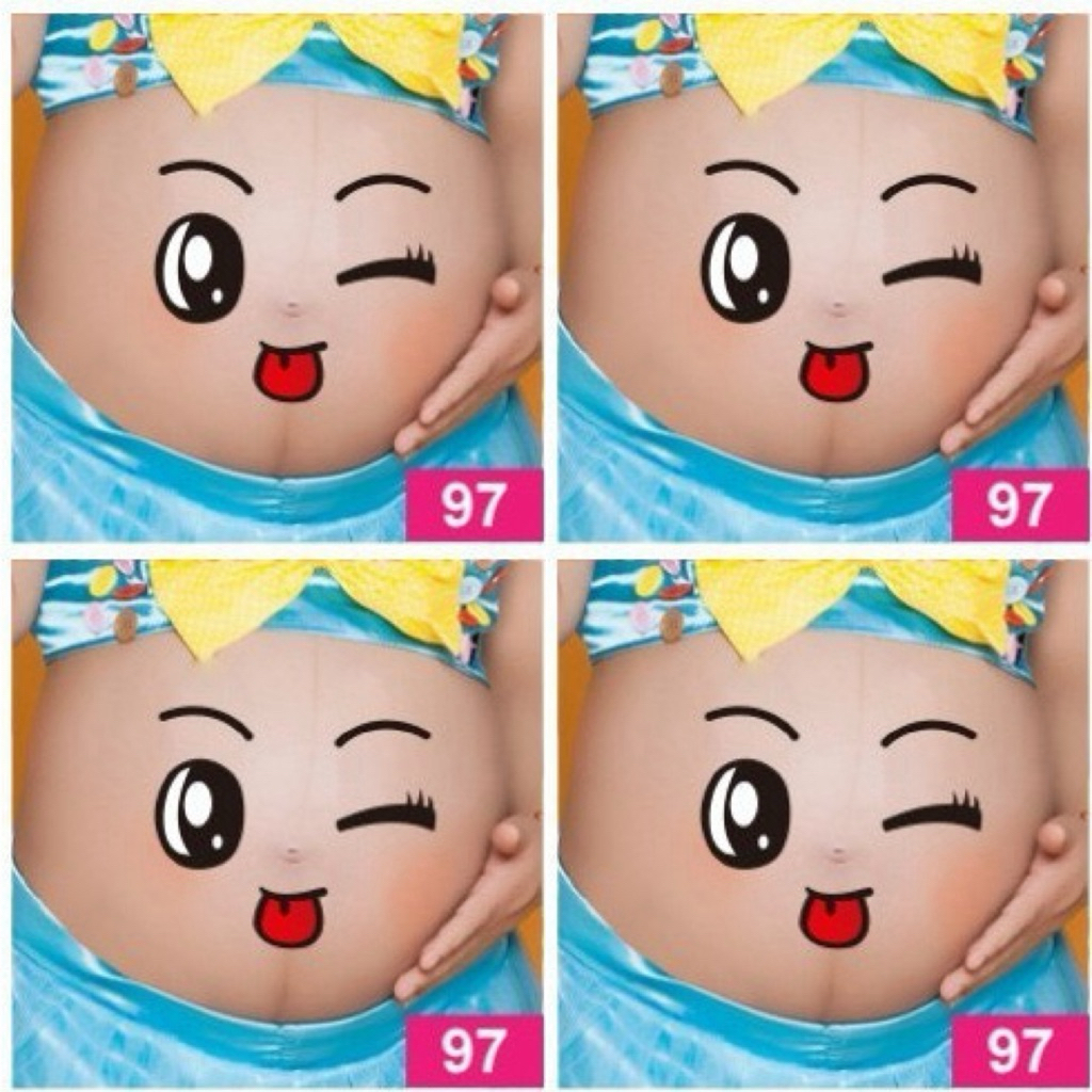 พร้อมส่งในไทย สติกเกอร์ติดท้องใช้ถ่ายรูป