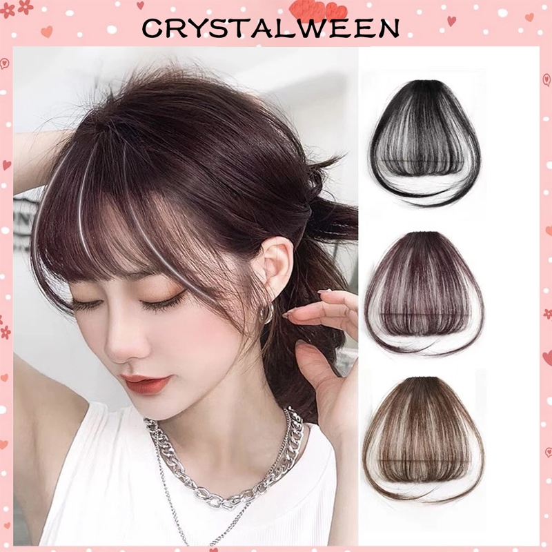 ผู้หญิงวิกผม วิกผมสั้น หน้าม้าแฟชั่น แบบบาง มีจอนข้าง ติดง่าย